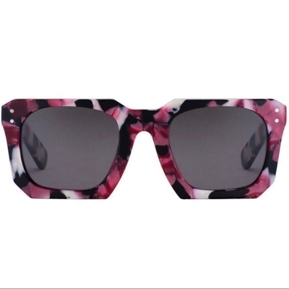 perverse Accessories - Perverse Bowie Raspberry Marble Square Sunglasses